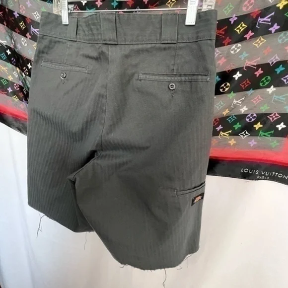 Punk DICKIES Pinstripe Cut Off Shorts Classic Cargo Work Pants 🩸 ★